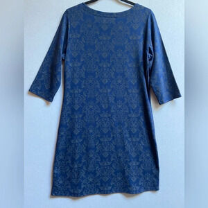 Blue Sky Paisley Print 3/4 Sleeve Bamboo Organic Cotton Dress Size M